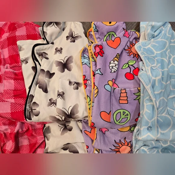 4 Sets (8pcs) Art Class Girl's Pajama Sets- Red, Black, Purple, Blue - Picture 16 of 16